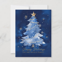 Title:
ハッピー・ホリデー・クラシカル ネイビーゴールド クリスマス ポストカード