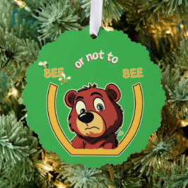 Title Bee or Not to Bee Bear - シェイクスピア ユーモア オーナメントカード