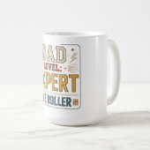 Title Dad Level Expert Eye Roller Funny Father’s コーヒーマグカップ (正面右)