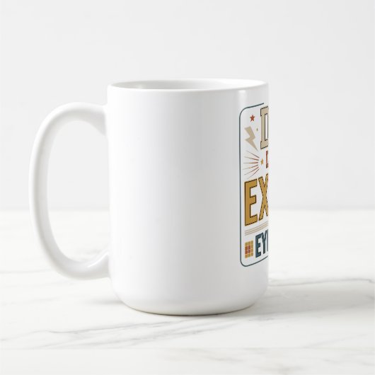 Title Dad Level Expert Eye Roller Funny Father’s コーヒーマグカップ (左)