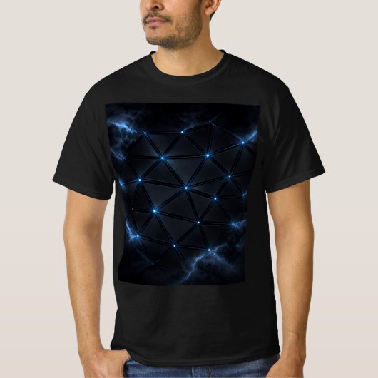 Title  Electric Neon Grid Men’s T-Shirt | Futurist Tシャツ (正面)