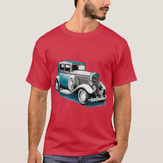 Title Elegant Vintage 1920s Car Illustration retro Tシャツ