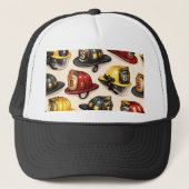 Title firefighter helmet pattern fire station depa キャップ (正面)