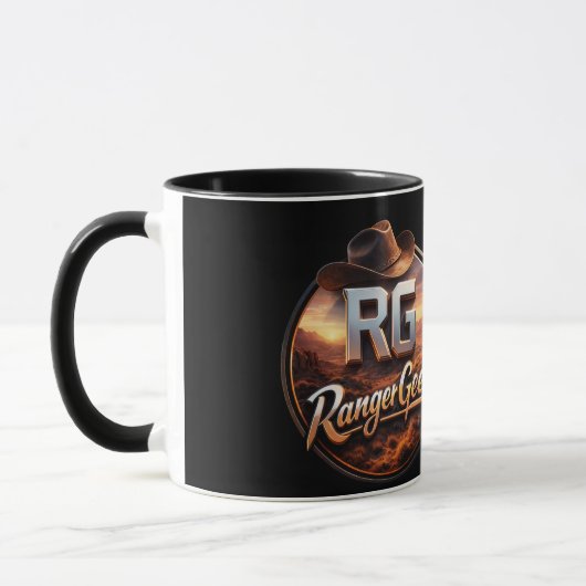 Title geek western logo two tone マグカップ (左)