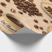 Title gourmet roasted coffee bean and espresso ele ラッピングペーパー (角)