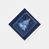 Title: Happy Holidays Elegant Navy Gold Christmas  スタンダードカクテルナプキン (角)