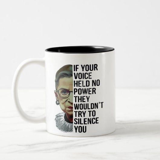 Title: If Your Voice Held No Power Quote Feminist ツートーンマグカップ (左)