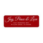 Title: Joy, Peace & Love Christmas Return Address ラベル (正面)