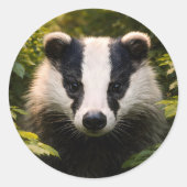 Title Majestic badger portrait multi sticker colle ラウンドシール (正面)