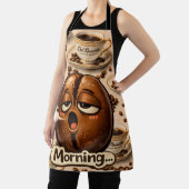 Title morning sleepy coffee bean funny relatable b エプロン (インサイチュ)