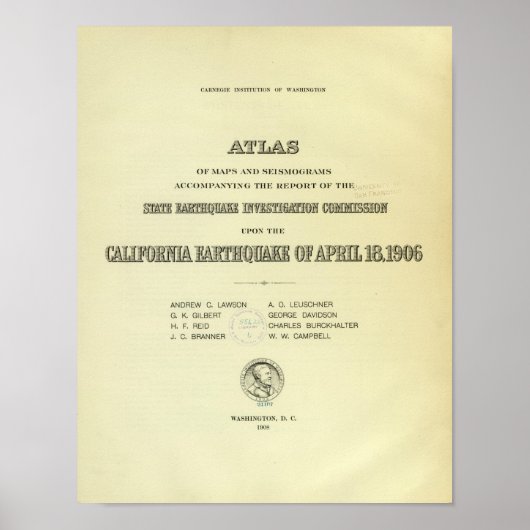 Title Page Atlas California earthquake ポスター (正面)