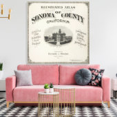 Title Page Atlas Sonoma County, California キャンバスプリント (インサイチュ (リビング))
