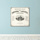 Title Page Atlas Sonoma County, California キャンバスプリント (インサイチュ (ウッドフロア))