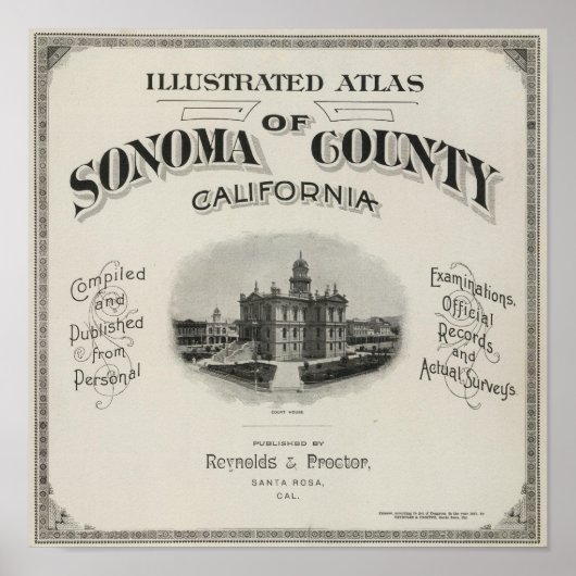 Title Page Atlas Sonoma County, California ポスター (正面)