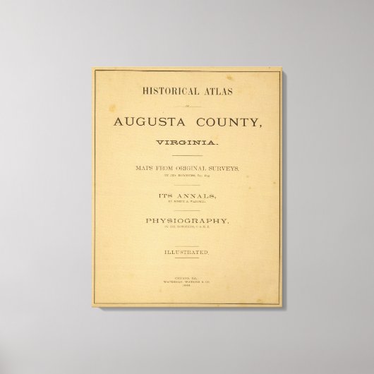 Title Page Augusta County，バージニア キャンバスプリント (正面)