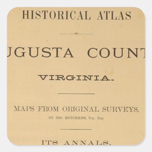 Title Page Augusta County，バージニア スクエアシール (正面)