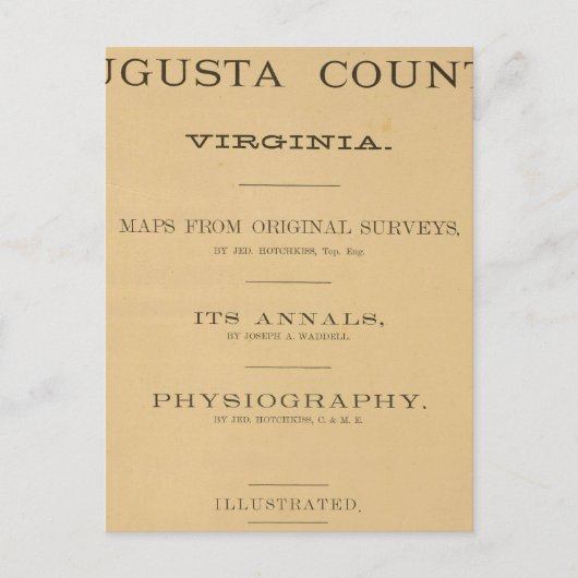 Title Page Augusta County，バージニア ポストカード (正面)