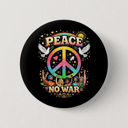 Title: Peace Over War 缶バッジ (正面)