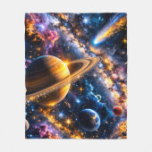 Title Saturn and comic galactic plush blanket de フリースブランケット (正面)