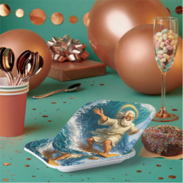 Title surfing Moses biblical art party paper plate ペーパープレート
