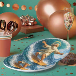 Title surfing Moses biblical art party paper plate ペーパープレート