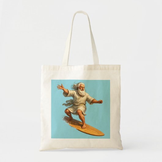 Title surfing Moses biblical art tote bag トートバッグ (正面)