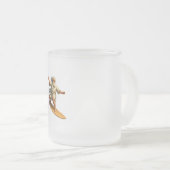 Title surfing Moses funny biblical art frosted gla フロストグラスマグカップ (正面右)