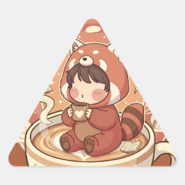 Title: Unique Triangle Red Panda Geometric Sticker 三角形シール