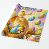 Title whimsical Easter bunny and colourful egg pat ラッピングペーパー (アンロールド)