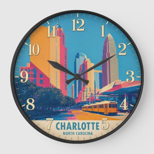 **Title (Zazzle SEO Optimized)** Charlotte North C ラージ壁時計 (正面)