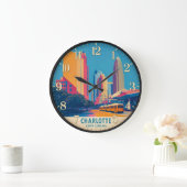 **Title (Zazzle SEO Optimized)** Charlotte North C ラージ壁時計 (ホーム)