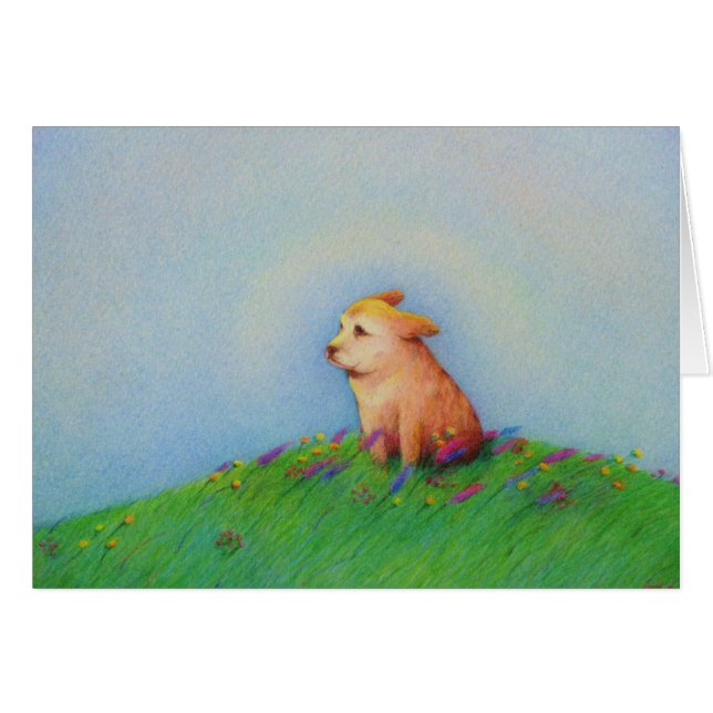 Titled: 天国 - 美しいゴールデンの子犬 (正面横)