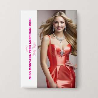 Titleholder Photo Button for Pageants - Rectangle 缶バッジ