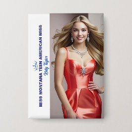 Titleholder Photo Button for Pageants - Rectangle 缶バッジ