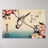 Titmice on a Cherry Branch, Hiroshige ポスター (正面)