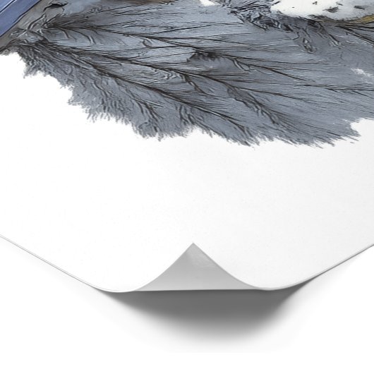 Titmouse bird ポスター (角)