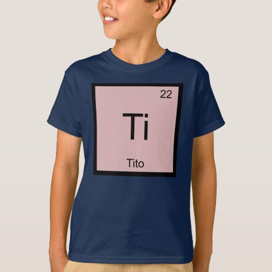 Tito 名前 化学元素 周期表 tシャツ (正面)