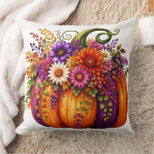 Titre Coussin Citrouille Fleurie d'Automne | Déco クッション (ブランケット)