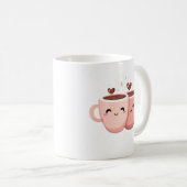 Titre Mug Blanc avec Illustration de Tasses Rose e コーヒーマグカップ (正面右)
