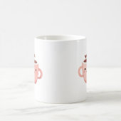 Titre Mug Blanc avec Illustration de Tasses Rose e コーヒーマグカップ (中央)