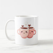 Titre Mug Blanc avec Illustration de Tasses Rose e コーヒーマグカップ (左)