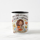 Titre SEO Mug Café Humour - Mon Sang Est Composé D マグカップ (中央)