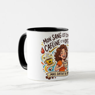 Titre SEO Mug Café Humour - Mon Sang Est Composé D マグカップ
