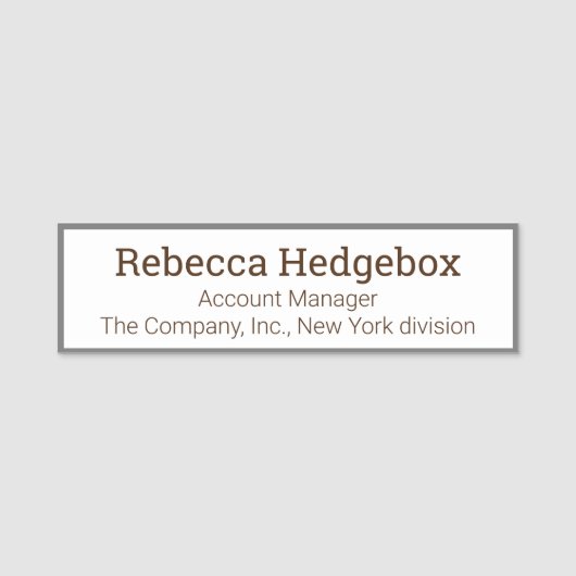 Tittle Company Professional Custom Employee 名札 (正面)