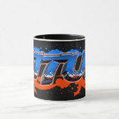 Titus Vorname Name Graffiti blue orange Tasse マグカップ (中央)