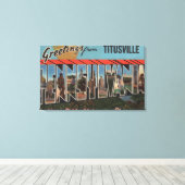 Titusville，ペンシルバニア州 – ラージレターシーン キャンバスプリント (インサイチュ (ウッドフロア))