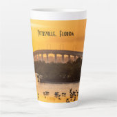 Titusville, Florida Bridge at Sunset – 写真 カフェラテマグ (正面)