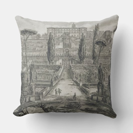 Tivoli (版木、銅版、版画)の別荘のd'Este クッション (正面)