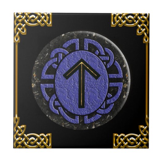 "tiwaz"のより古いfuthark タイル (正面)