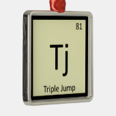 Tj -三段跳びの陸上競技化学記号 メタルオーナメント (右)